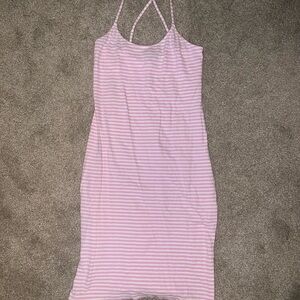 J. Crew Pink and White Striped Dress